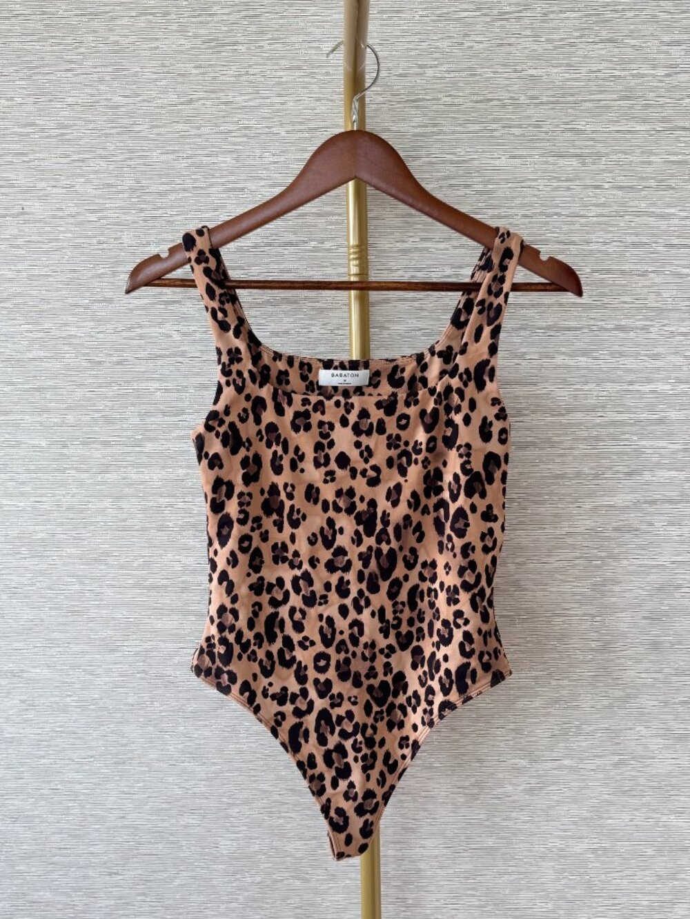 Babaton Cheetah Print Contour Squareneck Bodysuit - Size M - Picture 3 of 4